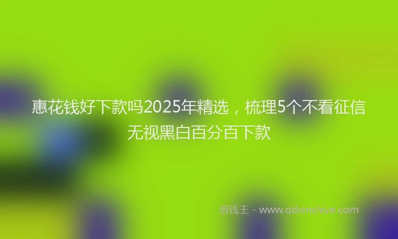 惠花钱好下款吗2025年精选，梳理5个不看征信无视黑白百分百下款