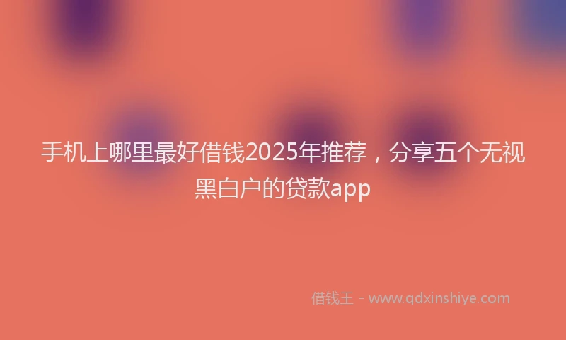 手机上哪里最好借钱2025年推荐，分享五个无视黑白户的贷款app