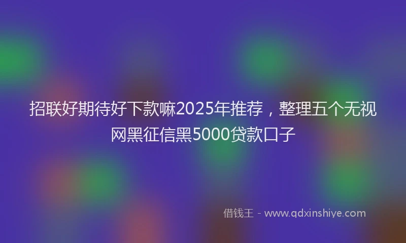招联好期待好下款嘛2025年推荐，整理五个无视网黑征信黑5000贷款口子