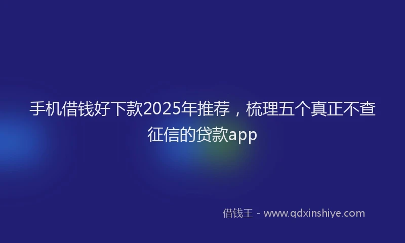 手机借钱好下款2025年推荐，梳理五个真正不查征信的贷款app