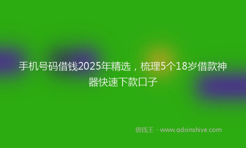 手机号码借钱2025年精选，梳理5个18岁借款神器快速下款口子
