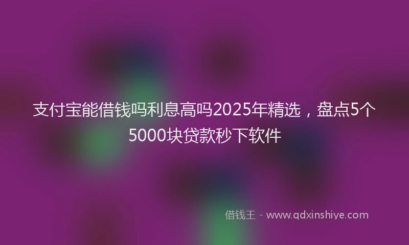 支付宝能借钱吗利息高吗2025年精选，盘点5个5000块贷款秒下软件