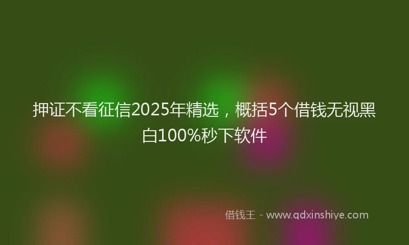 押证不看征信2025年精选，概括5个借钱无视黑白100%秒下软件