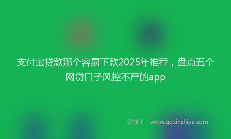 支付宝贷款那个容易下款2025年推荐，盘点五个网贷口子风控不严的app