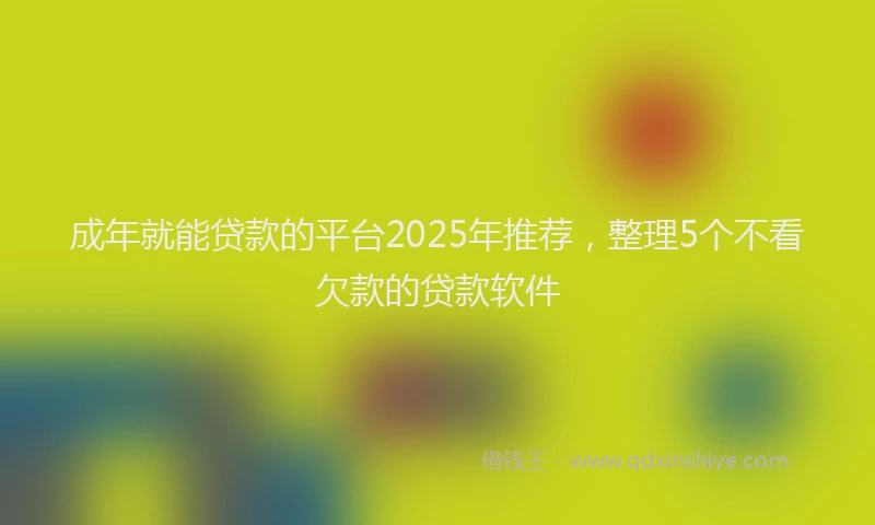 成年就能贷款的平台2025年推荐，整理5个不看欠款的贷款软件