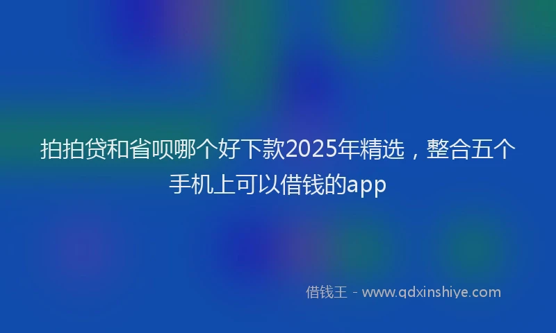 拍拍贷和省呗哪个好下款2025年精选，整合五个手机上可以借钱的app