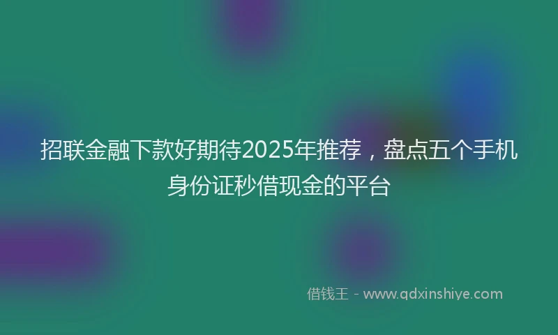 招联金融下款好期待2025年推荐，盘点五个手机身份证秒借现金的平台