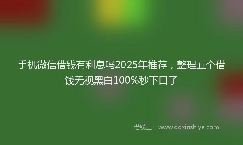 手机微信借钱有利息吗2025年推荐，整理五个借钱无视黑白100%秒下口子