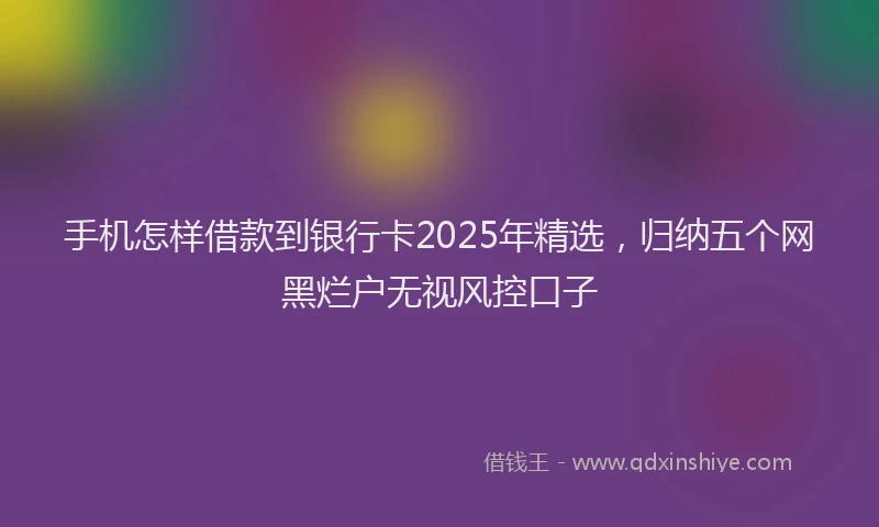 手机怎样借款到银行卡2025年精选，归纳五个网黑烂户无视风控口子