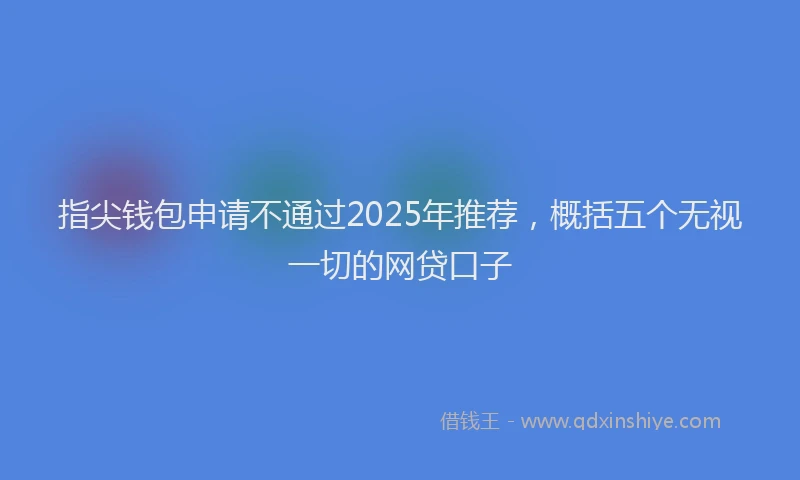 指尖钱包申请不通过2025年推荐，概括五个无视一切的网贷口子
