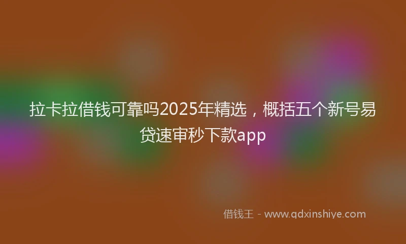 拉卡拉借钱可靠吗2025年精选，概括五个新号易贷速审秒下款app