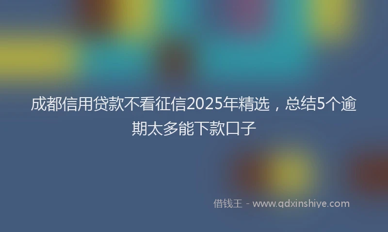 成都信用贷款不看征信2025年精选，总结5个逾期太多能下款口子