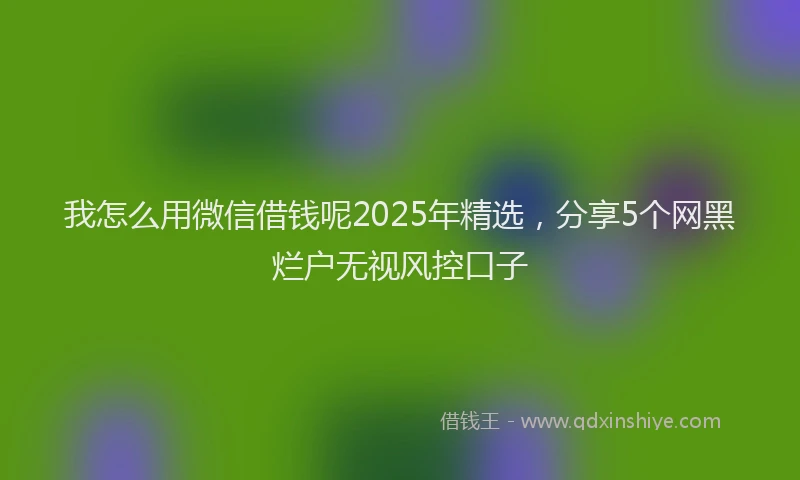 我怎么用微信借钱呢2025年精选，分享5个网黑烂户无视风控口子