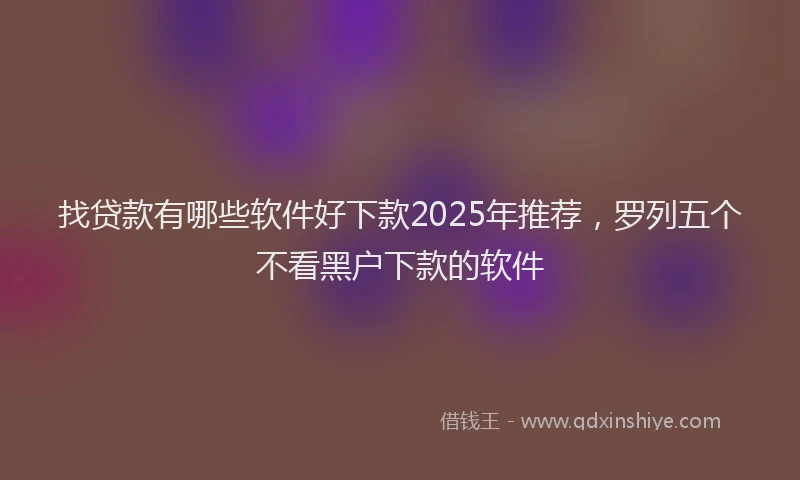 找贷款有哪些软件好下款2025年推荐，罗列五个不看黑户下款的软件