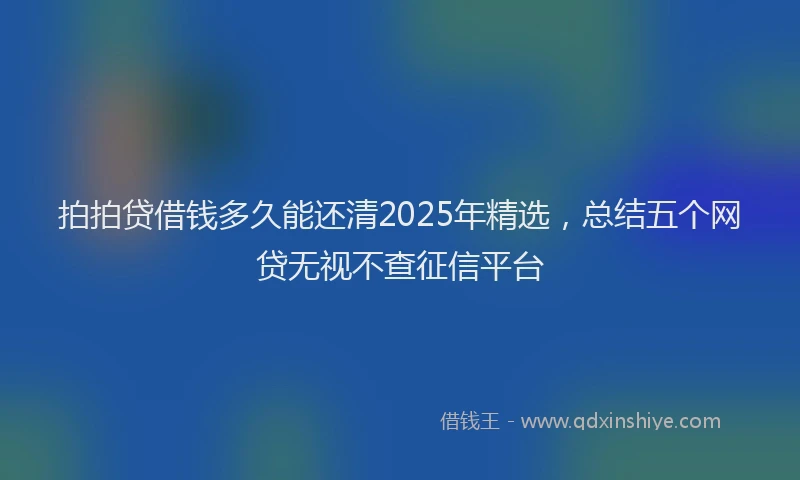 拍拍贷借钱多久能还清2025年精选，总结五个网贷无视不查征信平台