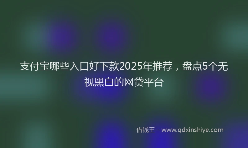 支付宝哪些入口好下款2025年推荐，盘点5个无视黑白的网贷平台