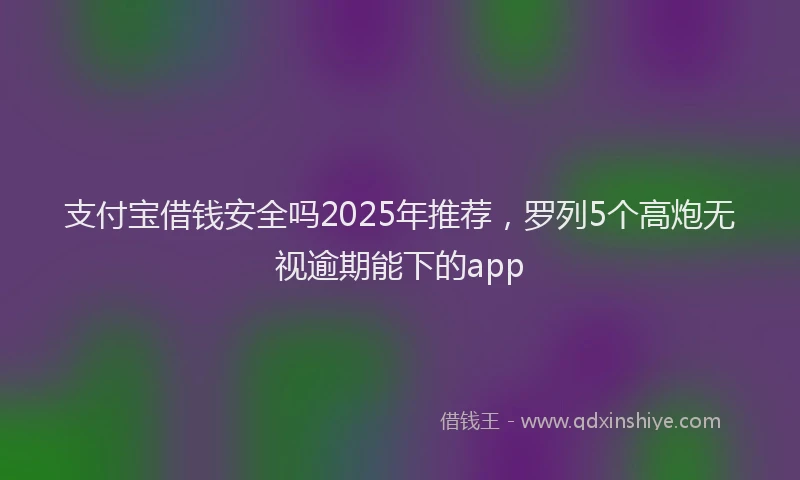 支付宝借钱安全吗2025年推荐，罗列5个高炮无视逾期能下的app
