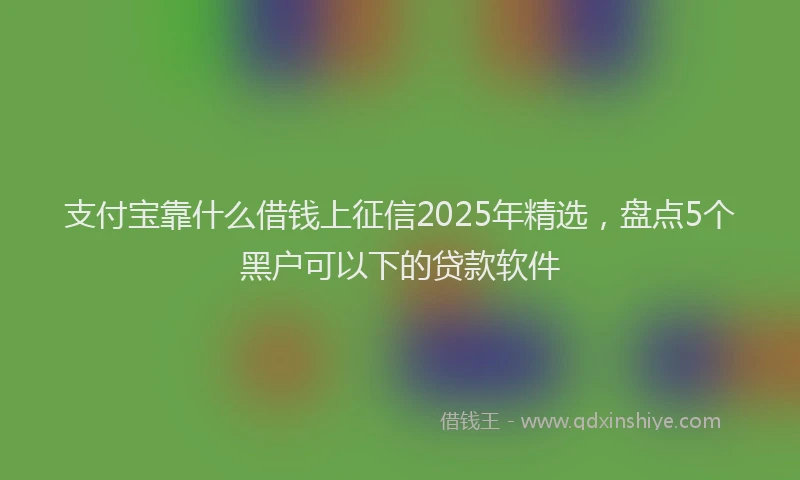 支付宝靠什么借钱上征信2025年精选，盘点5个黑户可以下的贷款软件
