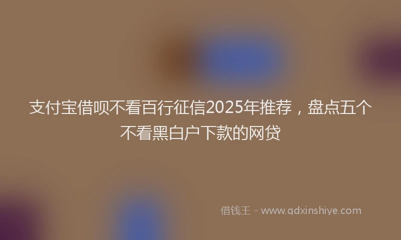 支付宝借呗不看百行征信2025年推荐，盘点五个不看黑白户下款的网贷