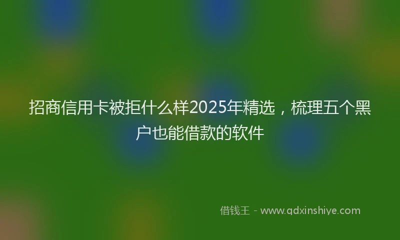 招商信用卡被拒什么样2025年精选，梳理五个黑户也能借款的软件