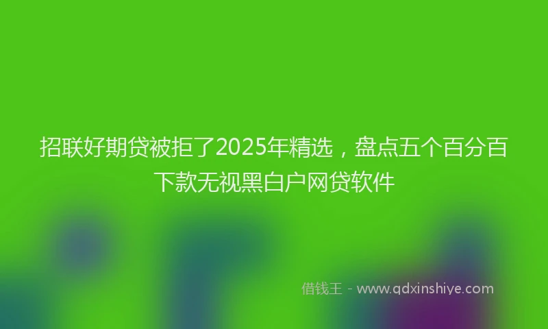 招联好期贷被拒了2025年精选，盘点五个百分百下款无视黑白户网贷软件