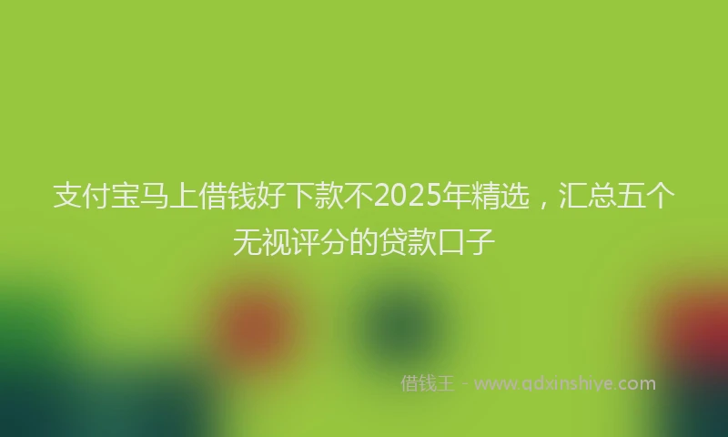 支付宝马上借钱好下款不2025年精选，汇总五个无视评分的贷款口子