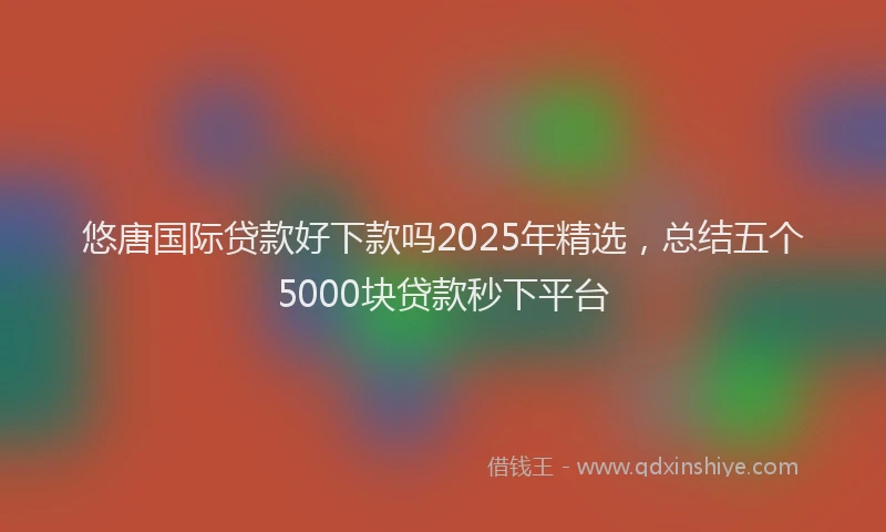 悠唐国际贷款好下款吗2025年精选，总结五个5000块贷款秒下平台
