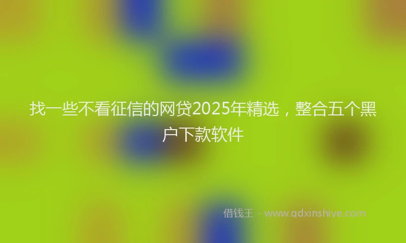 找一些不看征信的网贷2025年精选，整合五个黑户下款软件