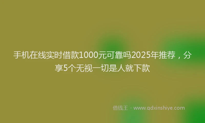 手机在线实时借款1000元可靠吗2025年推荐，分享5个无视一切是人就下款