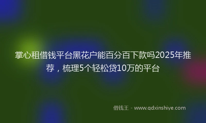 掌心租借钱平台黑花户能百分百下款吗2025年推荐，梳理5个轻松贷10万的平台