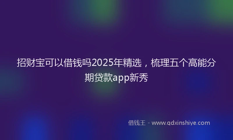 招财宝可以借钱吗2025年精选，梳理五个高能分期贷款app新秀