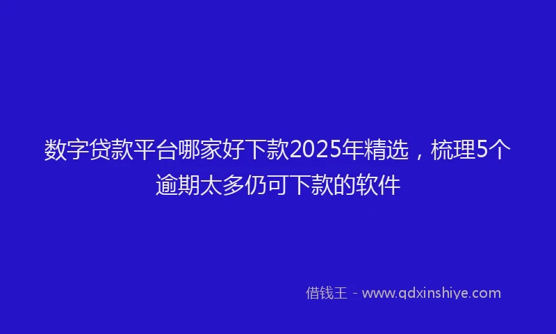 数字贷款平台哪家好下款2025年精选，梳理5个逾期太多仍可下款的软件