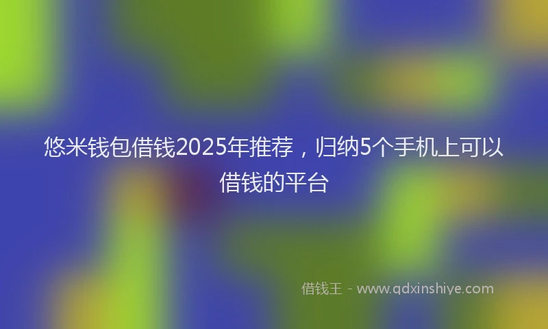 悠米钱包借钱2025年推荐，归纳5个手机上可以借钱的平台