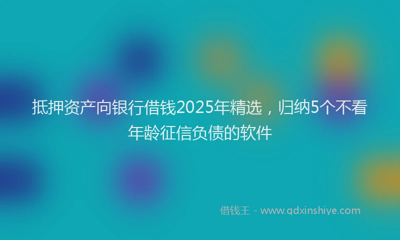 抵押资产向银行借钱2025年精选，归纳5个不看年龄征信负债的软件
