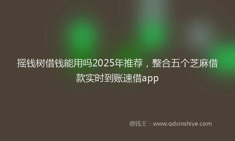 摇钱树借钱能用吗2025年推荐，整合五个芝麻借款实时到账速借app