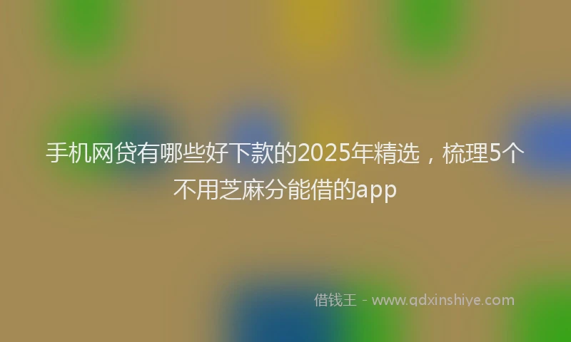 手机网贷有哪些好下款的2025年精选，梳理5个不用芝麻分能借的app