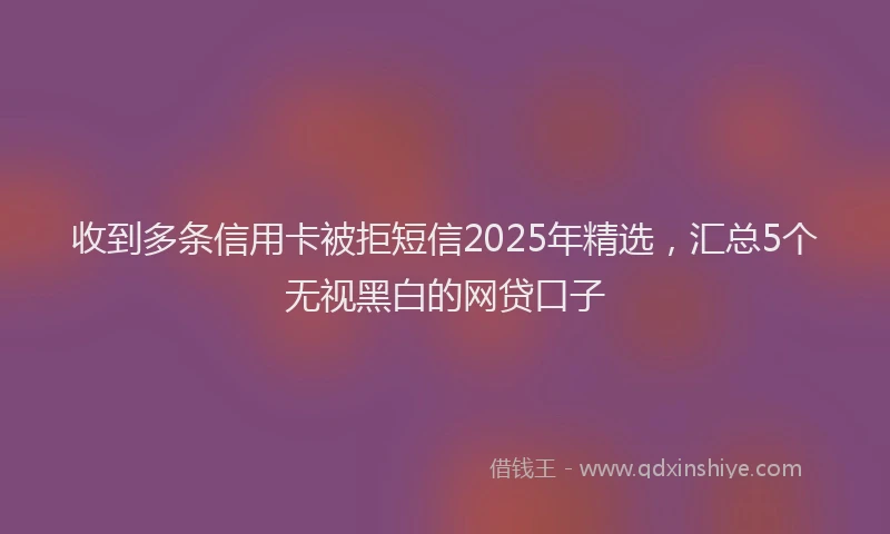 收到多条信用卡被拒短信2025年精选，汇总5个无视黑白的网贷口子