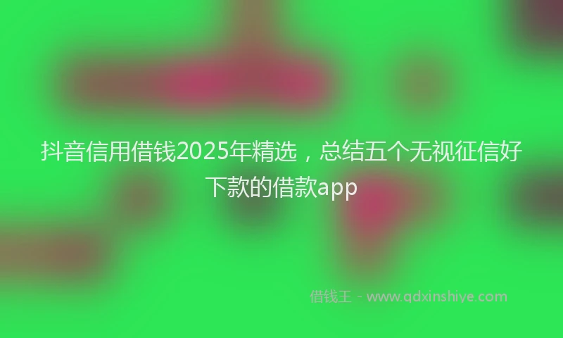 抖音信用借钱2025年精选，总结五个无视征信好下款的借款app