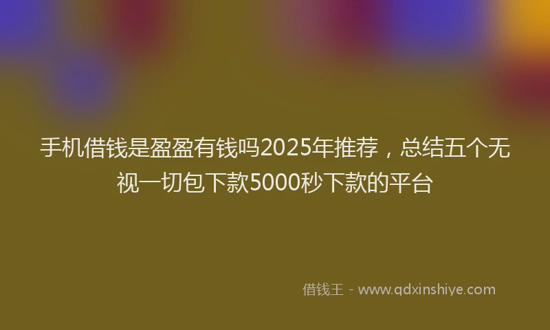 手机借钱是盈盈有钱吗2025年推荐，总结五个无视一切包下款5000秒下款的平台