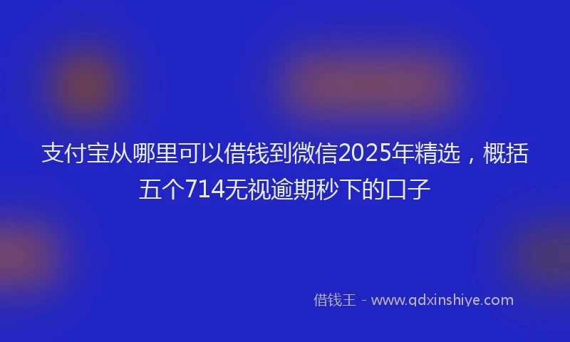 支付宝从哪里可以借钱到微信2025年精选，概括五个714无视逾期秒下的口子