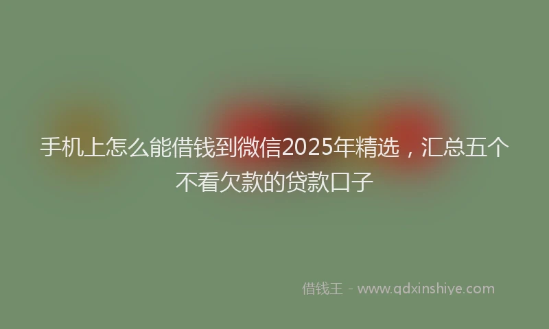 手机上怎么能借钱到微信2025年精选，汇总五个不看欠款的贷款口子
