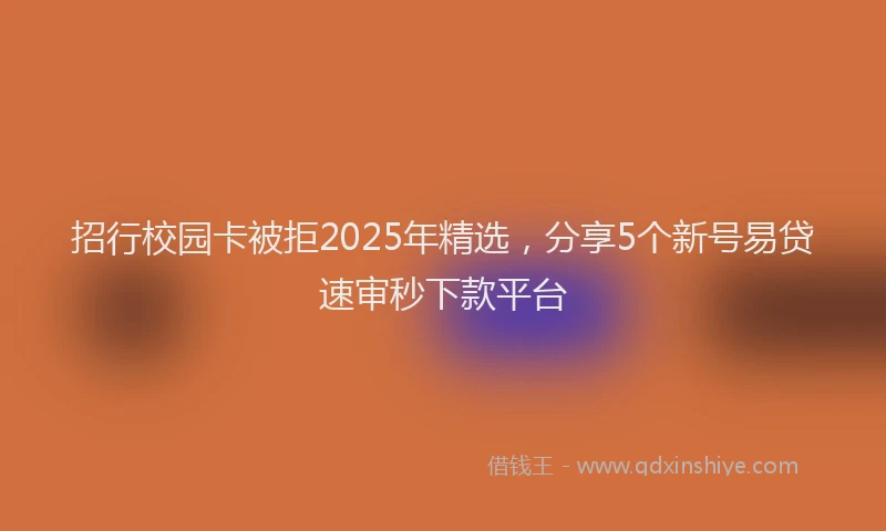 招行校园卡被拒2025年精选，分享5个新号易贷速审秒下款平台