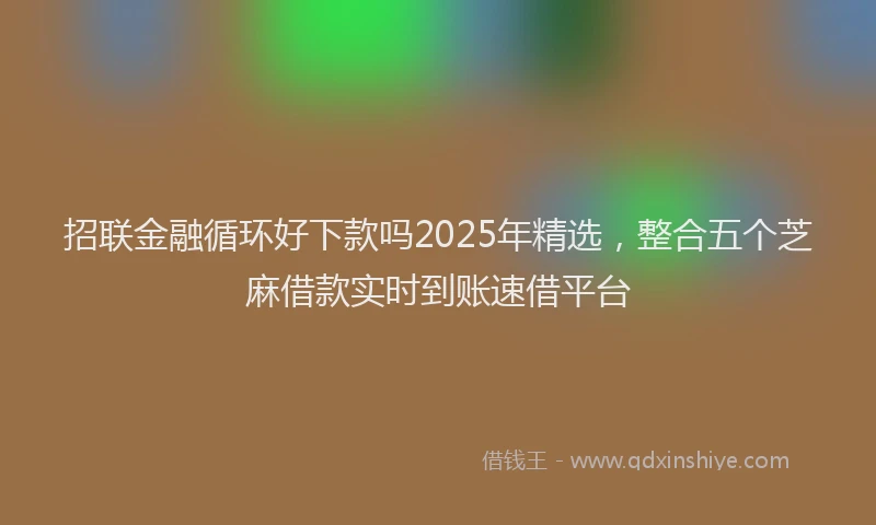 招联金融循环好下款吗2025年精选，整合五个芝麻借款实时到账速借平台