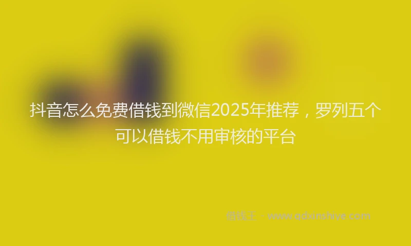 抖音怎么免费借钱到微信2025年推荐，罗列五个可以借钱不用审核的平台