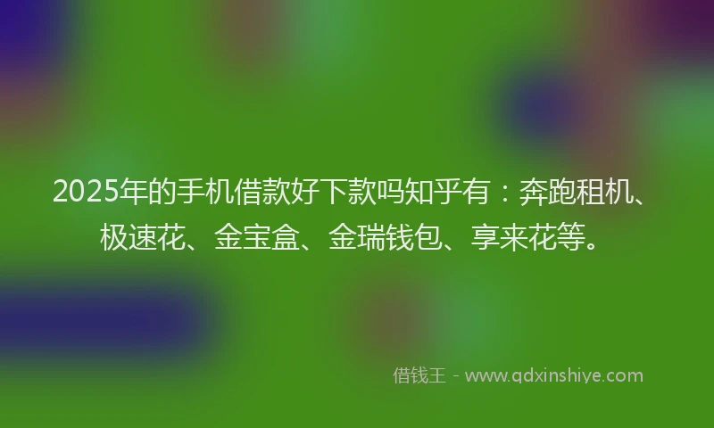 2025年的手机借款好下款吗知乎有：奔跑租机、极速花、金宝盒、金瑞钱包、享来花等。