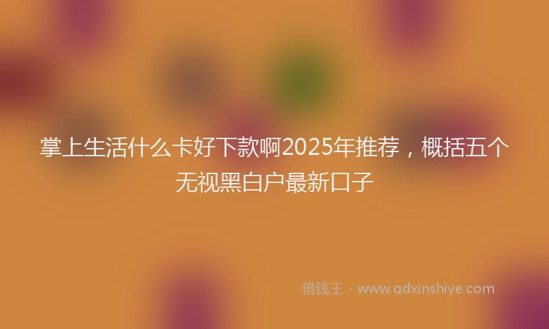 掌上生活什么卡好下款啊2025年推荐，概括五个无视黑白户最新口子