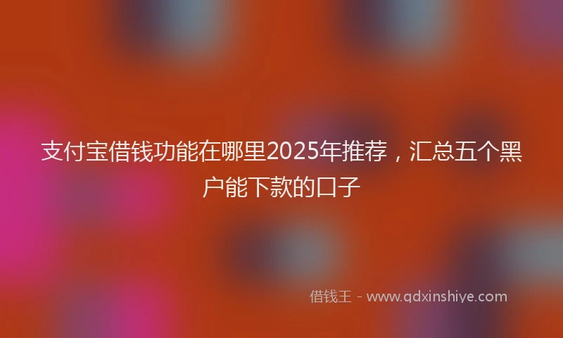 支付宝借钱功能在哪里2025年推荐，汇总五个黑户能下款的口子