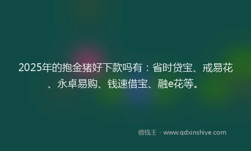 2025年的抱金猪好下款吗有：省时贷宝、戒易花、永卓易购、钱速借宝、融e花等。