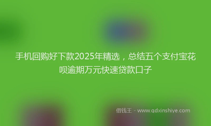 手机回购好下款2025年精选，总结五个支付宝花呗逾期万元快速贷款口子