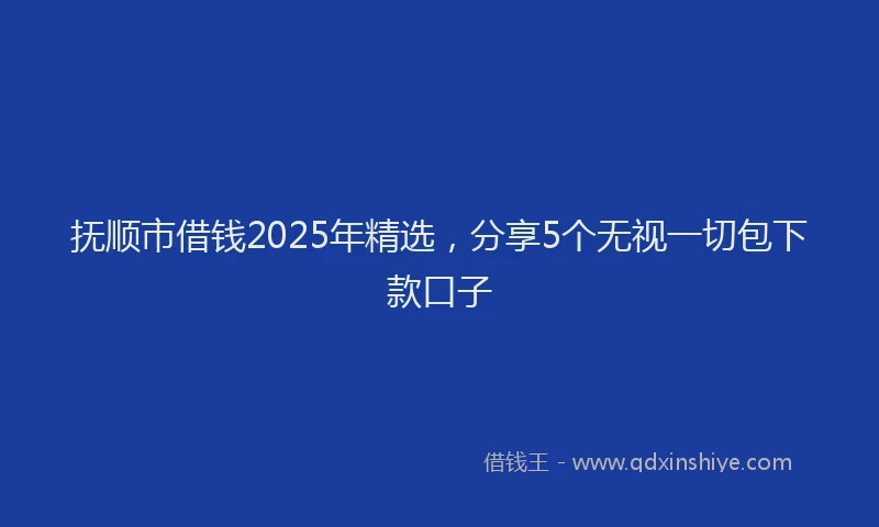 抚顺市借钱2025年精选，分享5个无视一切包下款口子